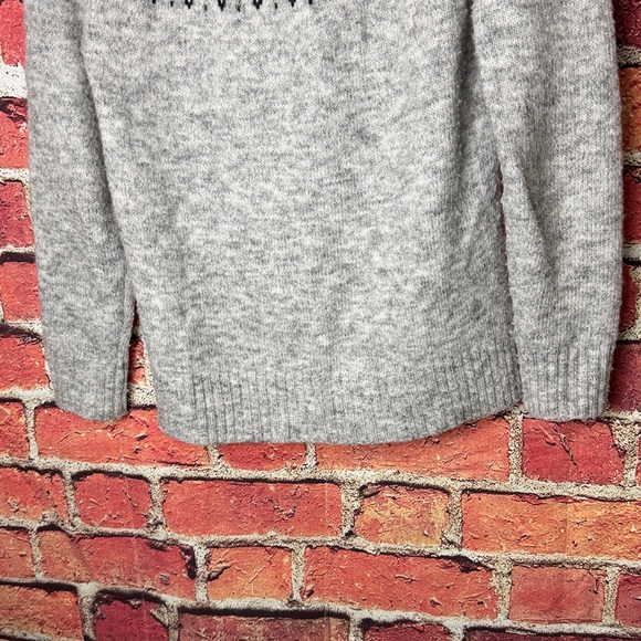 ASPEN Nordic Fair Isle Turtleneck Sweater Gray Black Size XS Cozy Winter - Picture 11 of 11